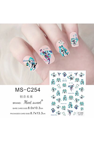 Choice7 MS-C254 ملصقات فن الأظافر الكرتونية هاتسوني ميكو، قطعة واحدة، إكسسوار...