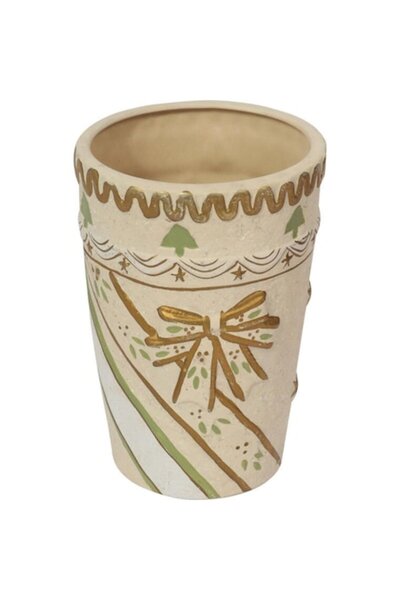 Goliat Decorative ceramic vase Goliat, cream, 18x12cm