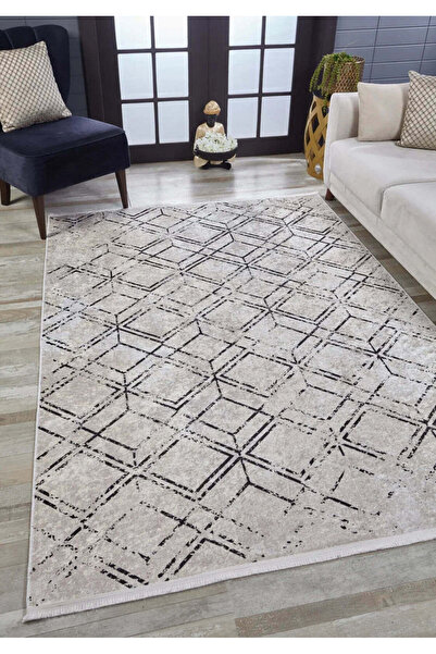 halinet Halı.Net Beige Modern Washable Non-Slip Living Room Carpet Haln-Hln1860