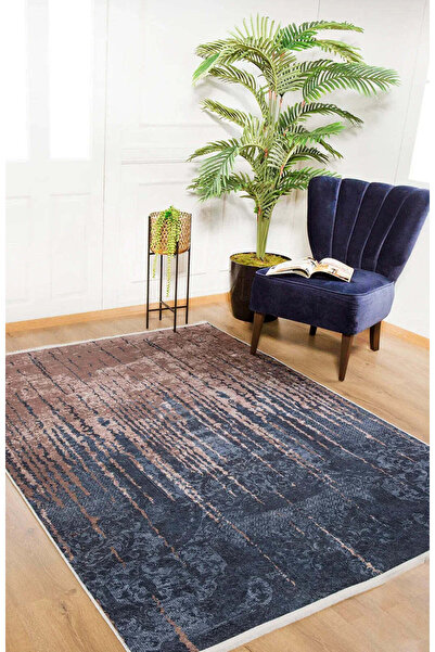 halinet Halı.Net Blue Modern Washable Non-Slip Living Room Carpet Haln-Hln1436
