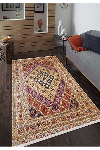 halinet Halı.Net Multi-Colored Modern Washable Non-Slip Living Room Carpet Ha...