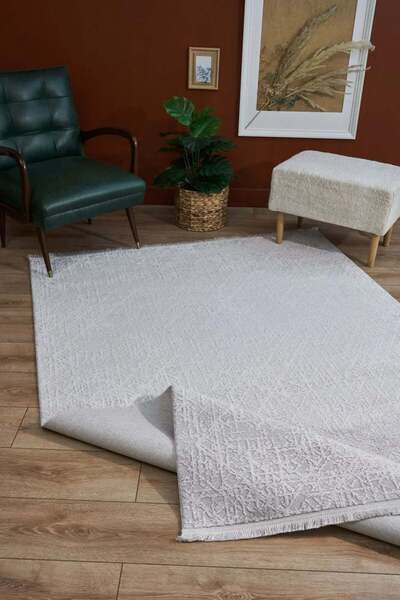 halinet Halı.Net White Modern Washable Non-Slip Living Room Carpet Apx-Vivald...