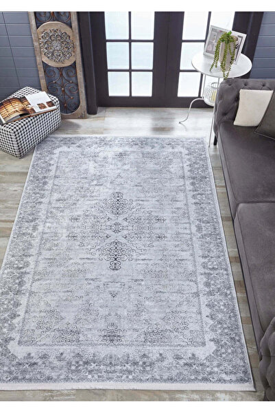 halinet Halı.Net White Classic Washable Non-Slip Living Room Carpet Haln-Hln1782