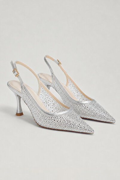 BonuStep Diamour Women's Crystal Stone Pointed Toe Stiletto 8cm