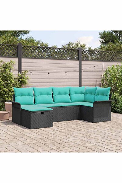 vidaxl Set de canapele pentru gradina cu perna 6 pcs Rattan poli