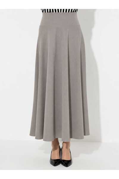 MARFİM Lined Full Length Flared Long Skirt