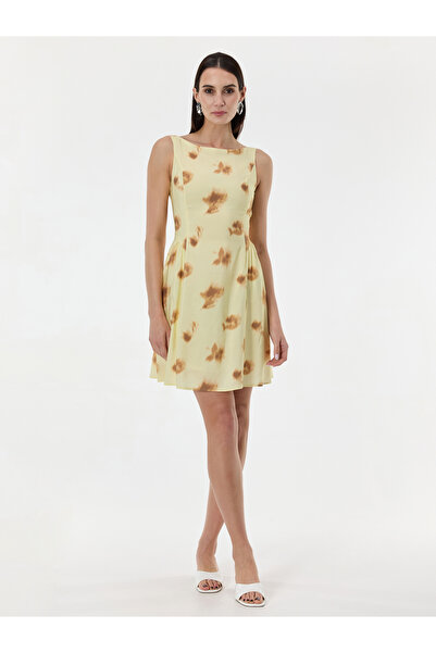ORSAY Yellow women's patterned sleeveless dress