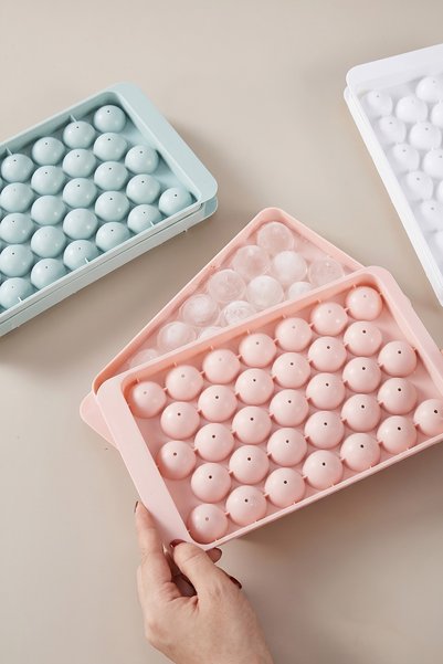 KHAKMA 33-Piece Sphere Ice Mold – Round Ice Making Mold with Lid |   For Cocktail & Beverage Presentations |   Bpa Free