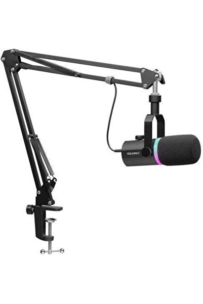 Feelworld PM1-AS Δυναμικό Μικρόφωνο XLR/USB με Βάση Βραχίονα Στήριξης Μαύρο