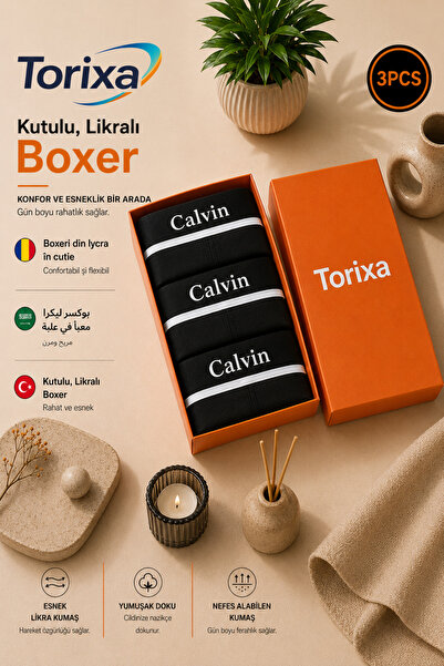 Torixa CK 3 τεμάχια Lycra Boxer σε κουτί
