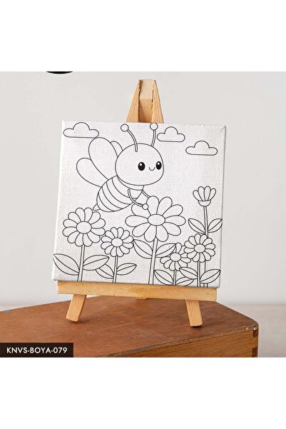 StickerAVM Sevimli Arı Çocuklar İçin Tuval Boyama Seti - 18X16 cm Eğitici San...