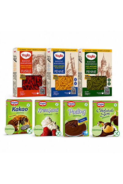 Yayla Glutensiz Avantaj Seti – Bakliyat Makarnası & Dr. Oetker Glutensiz Tatl...