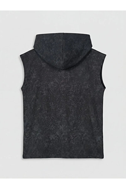 LC Waikiki Anthracite Hooded Printed Boys' Tank Top