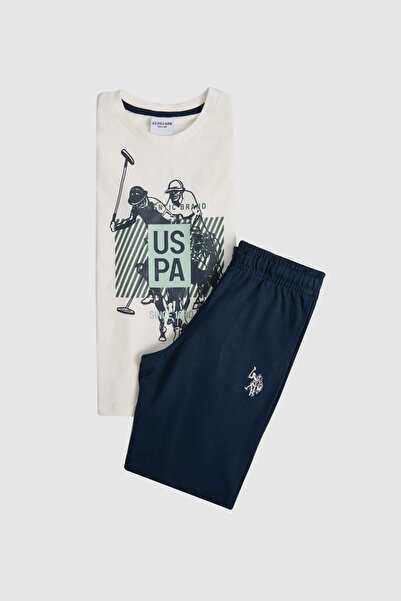 U.S. Polo Assn. Erkek Çocuk Beyaz Pijama Takımı 50326682-VR013