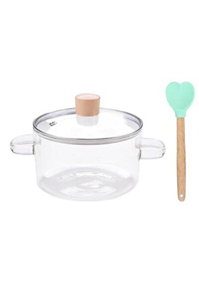 OEM Set Oală de sticlă 3.2 l + Spatulă din silicon cu mâner din lemn în formă...
