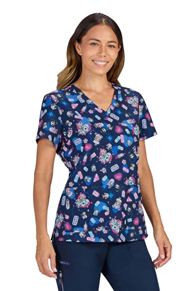 KOI Happiness Leslie Γυναικεία Ιατρική Μπλούζα, Tokidoki Check Up, Πολύχρωμο ...