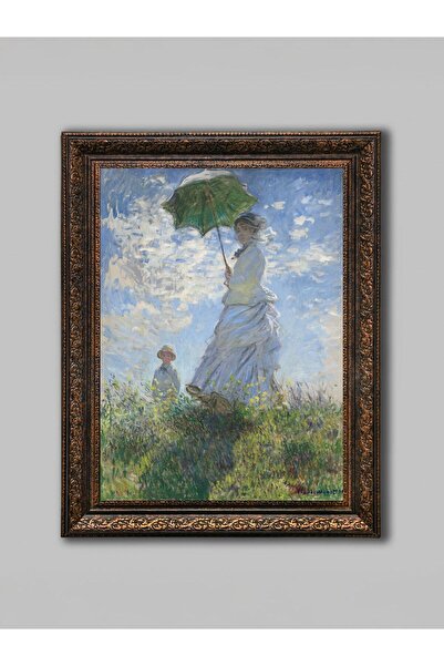 WoodyArts Femeie cu umbrelă - Cadru anticat din bronz