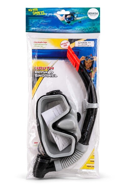 BERMUDA Dalış Gözlük Maske Şnorkel Seti 03 Siyah