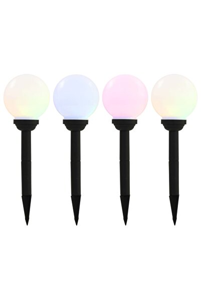vidaxl Lampi solare de exterior cu LED, 4 buc., 15 cm, RGB, sferic