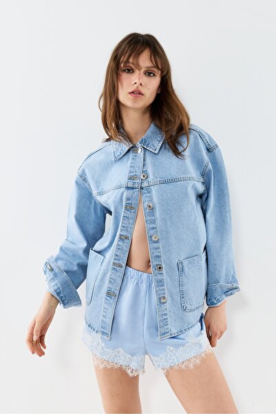 LEFTIES Cepli denim ince ceket