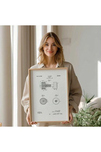 Pegziz Diagramă de desen pentru brevetul de gantere, tablou decorativ de pere...