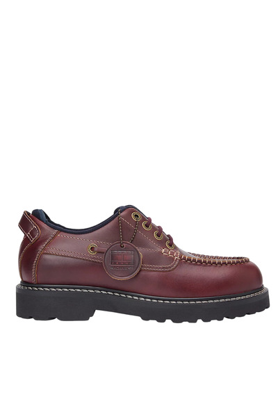 Tommy Hilfiger Ανδρικά Δερμάτινα Παπούτσια Καφέ Tommy Jeans EM0EM01651-GTB