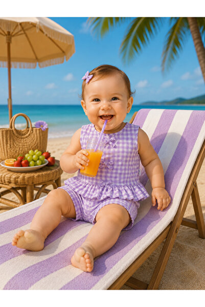 MİNİKİNCİBABY Kız Bebek Pitikareli Şortlu Takım – Fırfır Detaylı Yazlık 2’li ...