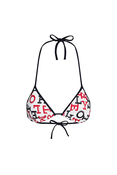Tommy Hilfiger Womens Essential Print Triangle Bikini Top M
