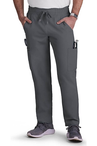 KOI Happiness Cureology Neuro Men's Stretch Scrub Pants C601 - Pewter Gray