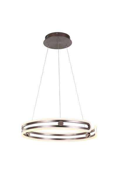 Italux Lustră suspendată modernă LED Kiara Ø60cm Maro cafea/Alb, LED integrat...