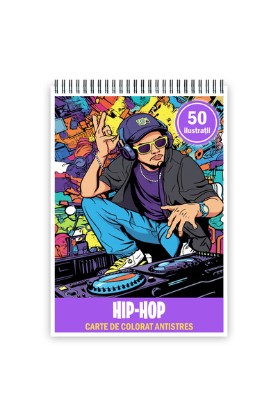 Legendary Gifts Carte de colorat, 50 de ilustratii Hip-Hop, 106 pagini, Forma...