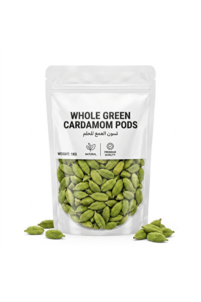 Ahmad Premium 1000-g Green Cardamom Pods – Whole, Fresh Aroma, Extra Bold Qua...