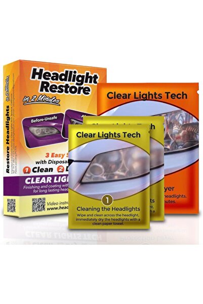 Clear Lights Tech طقم ترميم المصابيح الأمامية - منظف المصابيح الأمامية بنظام ...