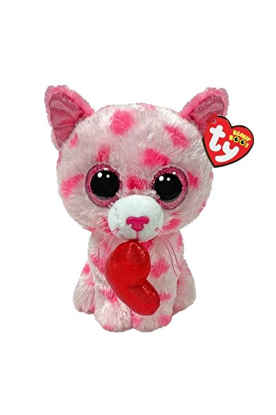 TY Beanie Boos قلب قطة وردي حلو مقاس 15 سم