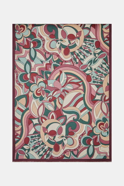 Vakko BORDO ÇİÇEK DESENLİ KAŞMİR/İPEK ŞAL
