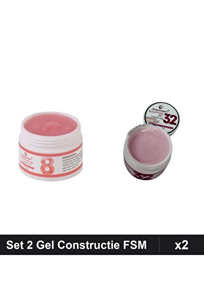Makeup Set 2 Gel Constructie UV LED FSM 15g, Nuante 08 32, Manichiura Profesi...