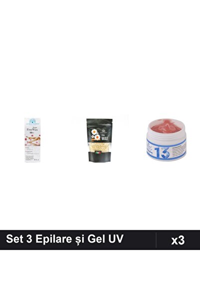 Makeup Set 3 Epilare Benzi Ceară Musetel 50 buc + Gel Constructie UV LED 15g