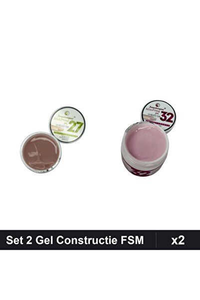 Makeup Set 2 Geluri Constructie UV LED FSM 15g, Nuante 27 32, Manichiura Prof...