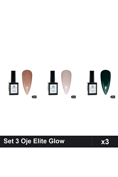 Makeup Set 3 Oje Semipermanente Global Fashion Elite Glow 15ml, Nuante 069 04...