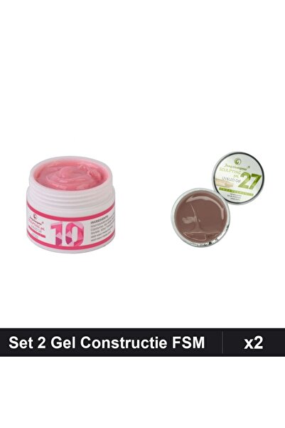 Makeup Set 2 Gel Constructie UV LED FSM 15g, Nuante 10 și 27, Builder Gel Unghii
