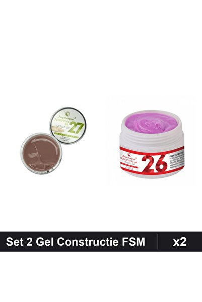 Makeup Set 2 Gel Constructie UV LED FSM 15g, Nuante 26 27, Constructie Unghii...