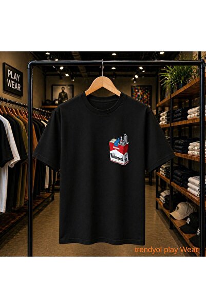 playwear تي شيرت Motosport Front Chest مطبوع بنسبة 100% من القطن، مقاس كبير، ...