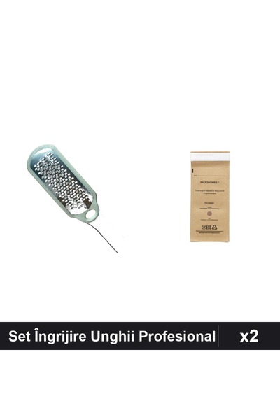 Makeup Set 2 Îngrijire Unghii - Răzătoare Calcaie Abrazivă și Pungi Steriliza...