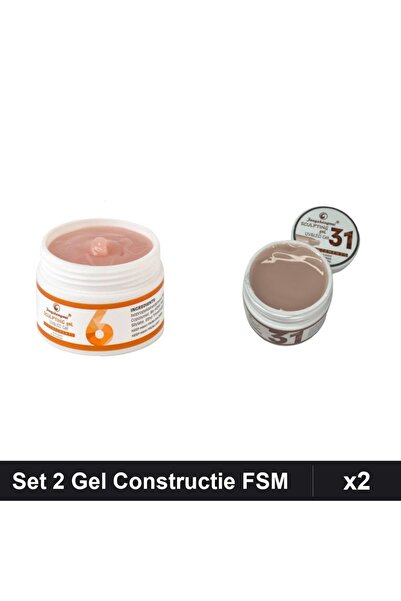 Makeup Set 2 Geluri Constructie UV LED FSM 15g, Nuante 06 31, Builder Gel Unghii