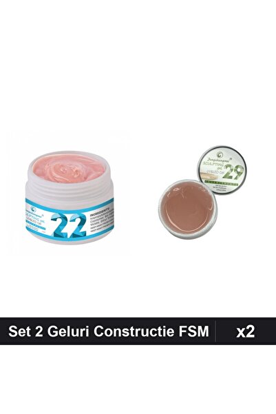 Makeup Set 2 Geluri Constructie UV LED FSM 15g, Nuante 22 29, Manichiura Prof...