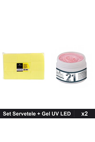 Makeup Set 2 Ingrijire Unghii, Servetele 900buc + Gel Constructie UV LED 15g FSM