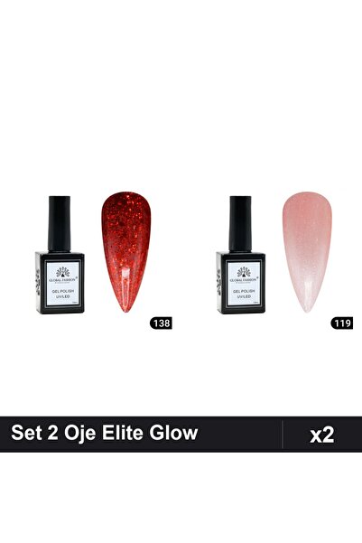 Makeup Set 2 Oje Semipermanente Global Fashion Elite Glow 15ml, Nuante 138 11...