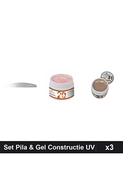 Makeup Set 3 Pila Unghii Emma & Gel Constructie UV LED FSM 15g, Nuante 20 31