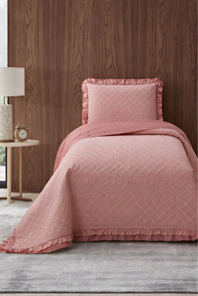 Çeyiz Diyarı Roma Fiber Filled Single 180X240 cm Bedspread Powder