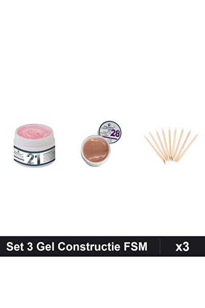 Makeup Set 3 Gel Constructie UV LED FSM 15g Nuante 21 28, Betisoare Portocal ...